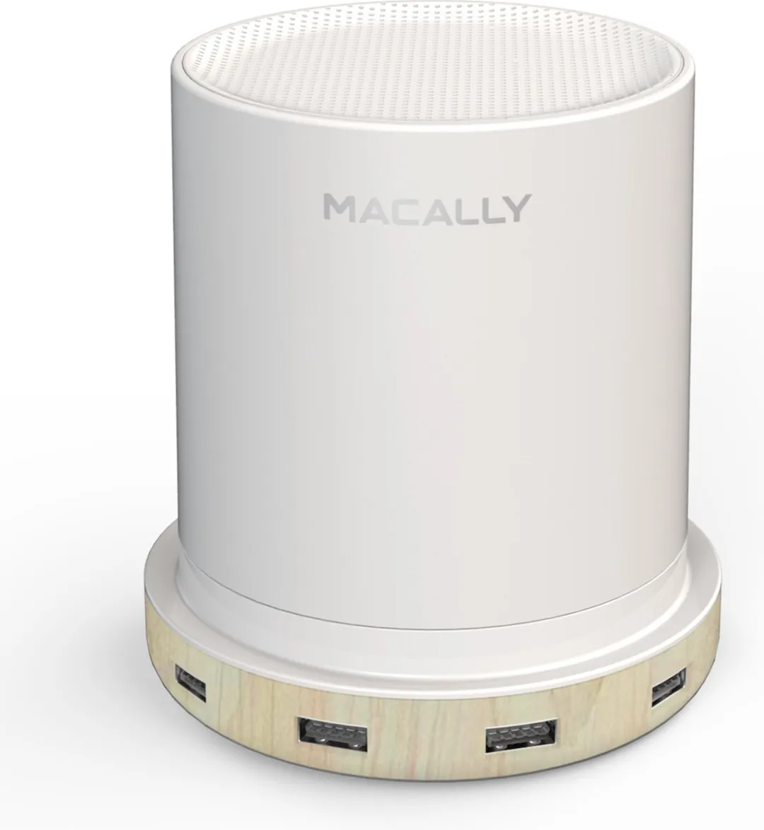 Macally LAMPCHARGEWD Tafellamp - 2 Lichtpunten - Houtlook/Wit