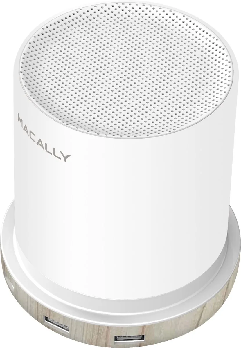 Macally LAMPCHARGEWD Tafellamp - 2 Lichtpunten - Houtlook/Wit