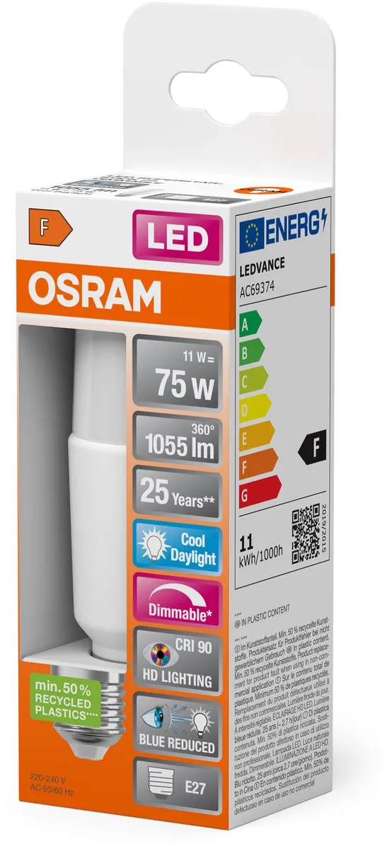 Osram Superstar LED Lamp E27 11W 6500K Mat - Daglicht wit - afbeelding 6 van 6