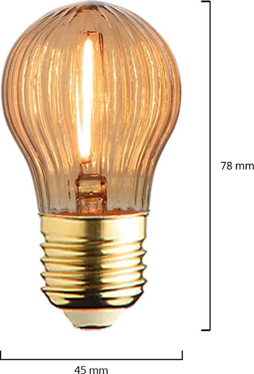 Lybardo E27 LED Lamp 10 Stuks - 0.6W 2100K Warm Wit - Amber - afbeelding 6 van 6