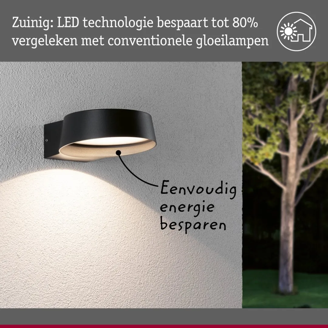 Paulmann Capea Grand LED Wandarmatuur 11,5W 3000K - Antraciet