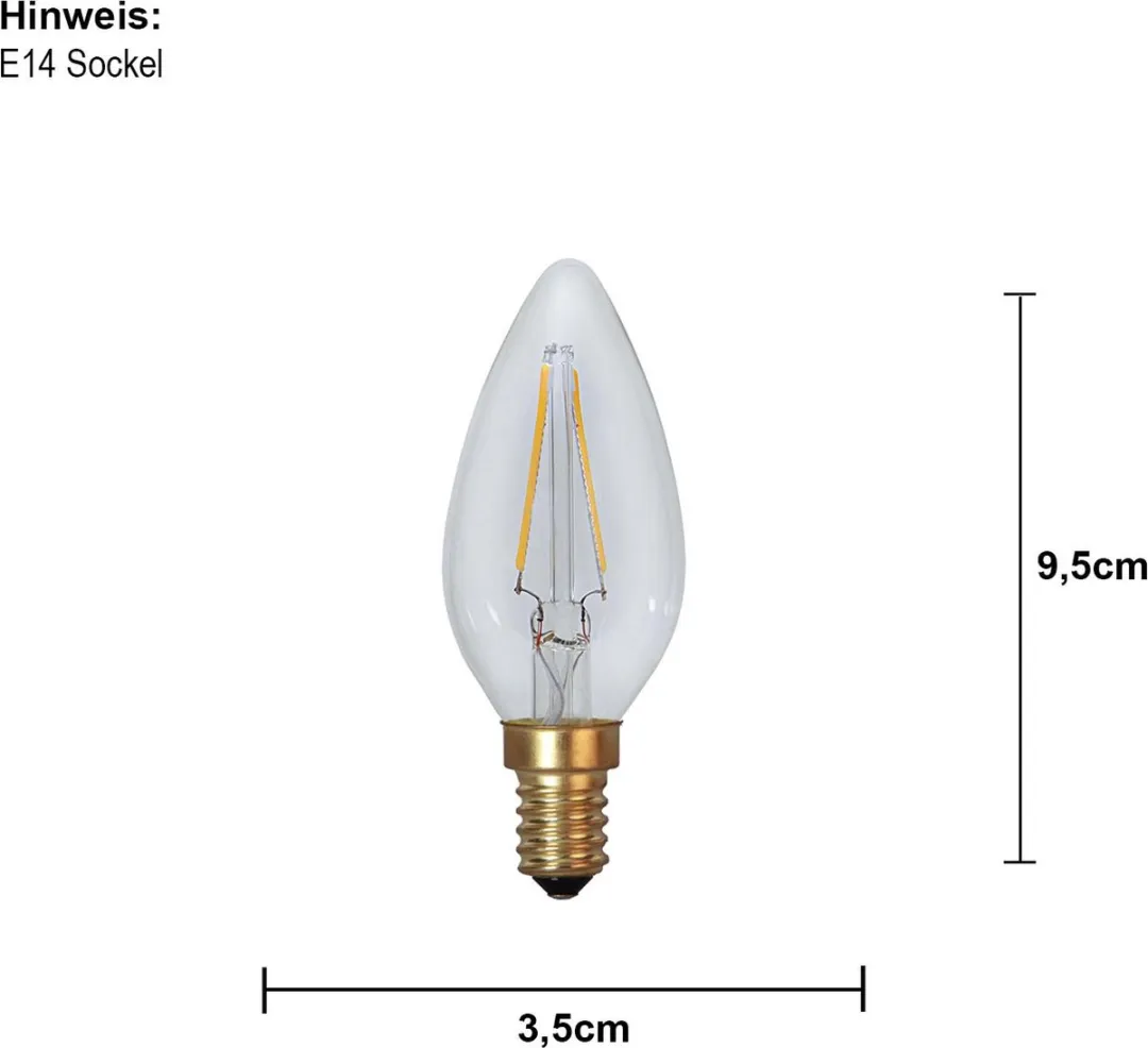 Star Trading Kaarslamp E14 1.5W Super Warm Wit