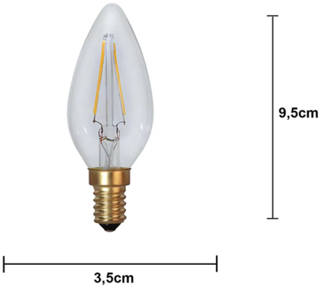 Star Trading Kaarslamp E14 1.5W Super Warm Wit