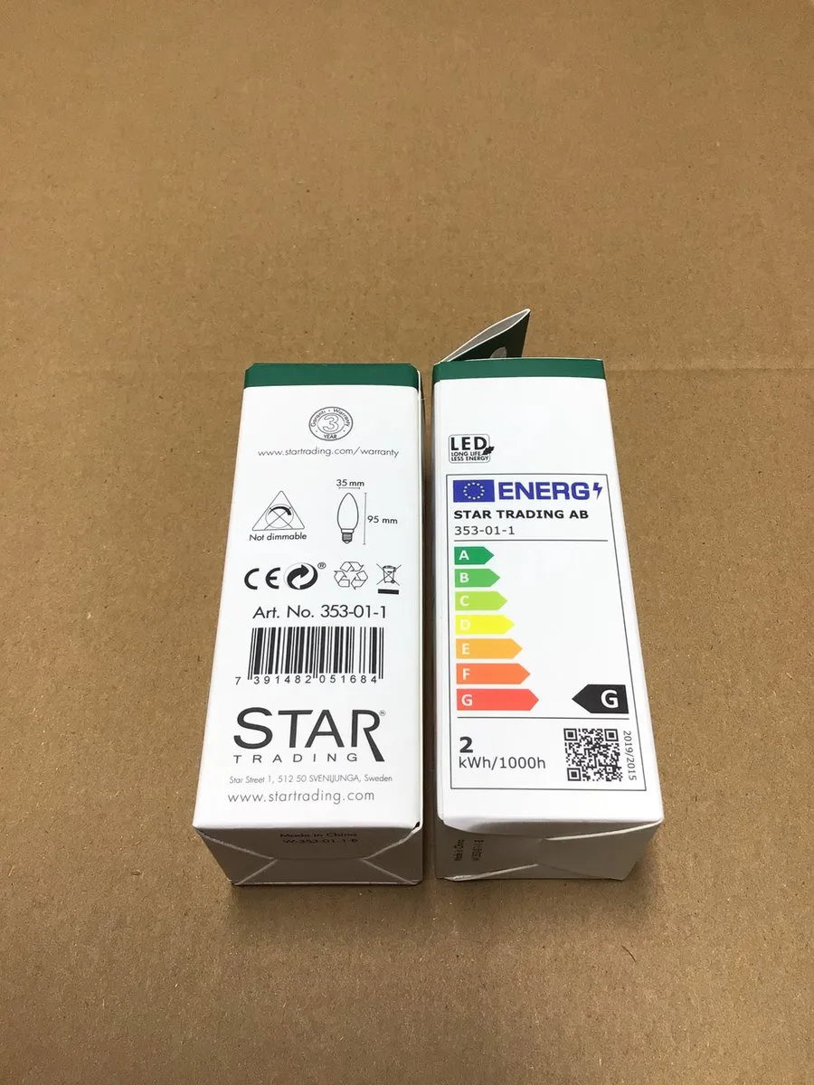 Star Trading Kaarslamp E14 1.5W Super Warm Wit
