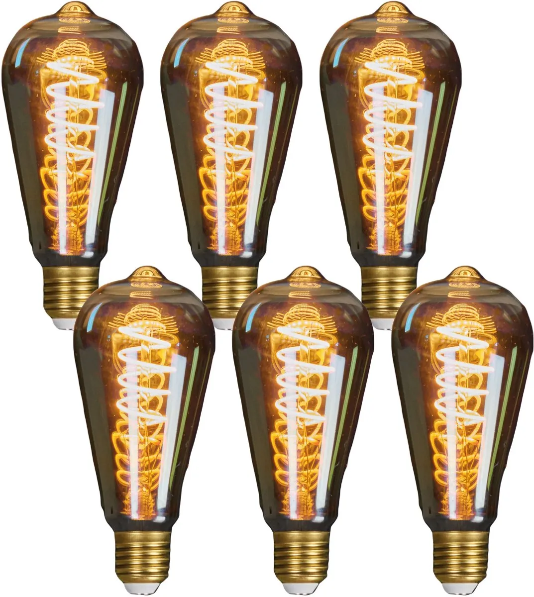 Anna's Collection LED Retro Gloeilamp 2W - 6 Stuks - Amber