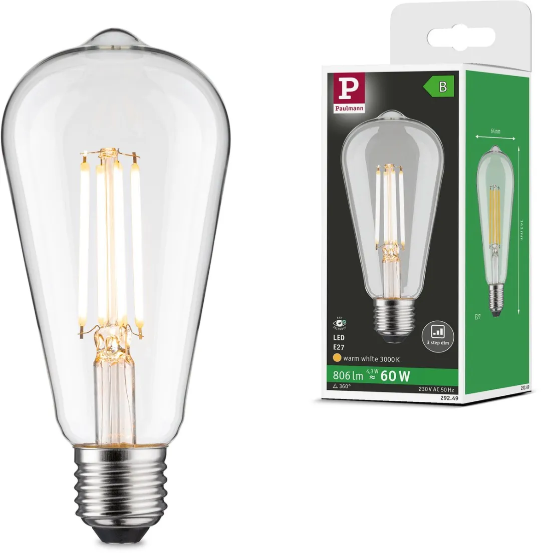 Paulmann Eco-Line LED Kolf ST64 E27 806lm 4,3W 3000K