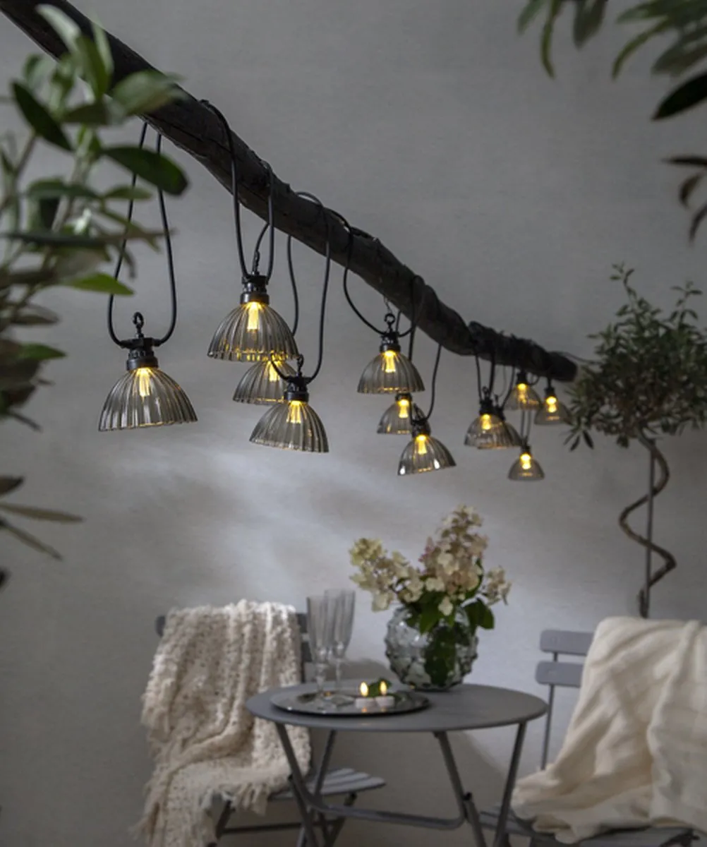 Star Trading LED buitensprookjes Circus Shade, buitenverlichting, grijs, warm wit, 495 cm