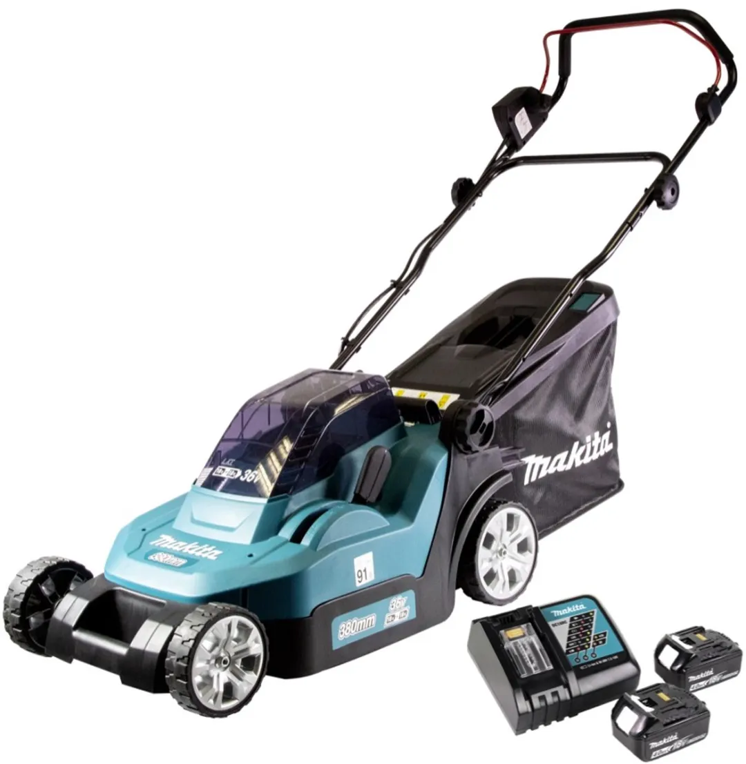 Makita DLM 382 RM2 Accu Grasmaaier 36V - 38cm 40L + 2x 4.0Ah Accu + Lader