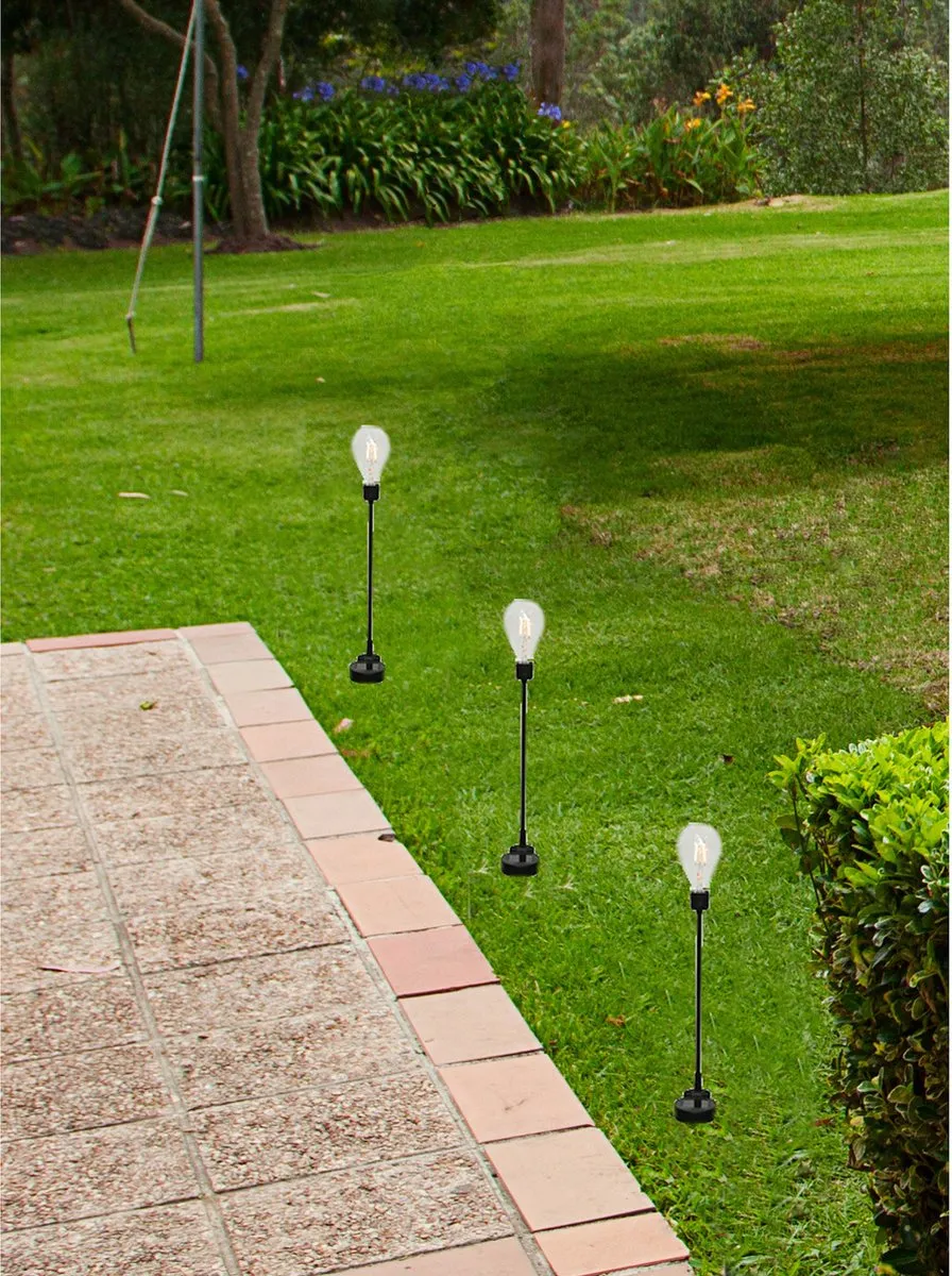 Lumineo Solar Tuinlamp Prikspot 86cm - Zwart