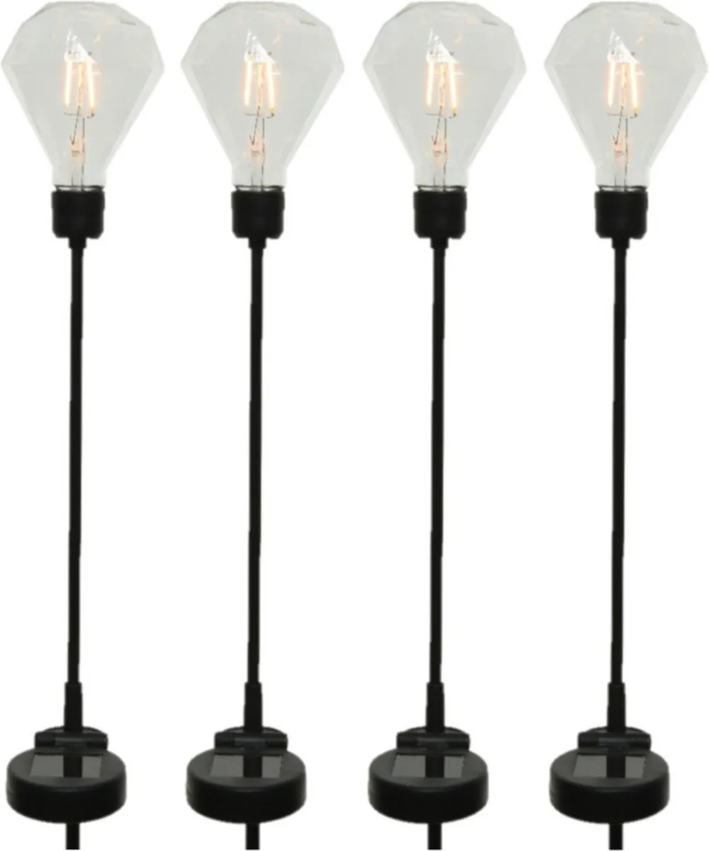Lumineo Solar Tuinlamp Prikspot 86cm - Zwart
