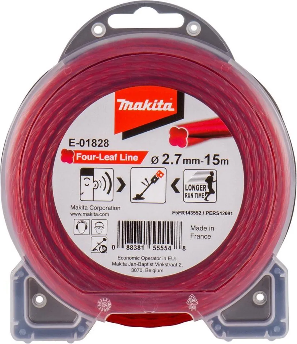 Makita Maaidraad Four-Leaf Line 2,7x15m - Rood