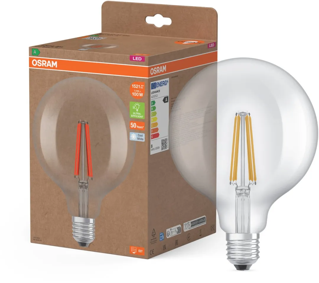 Osram LED Globe 7.2W E27 - 470lm Koel wit