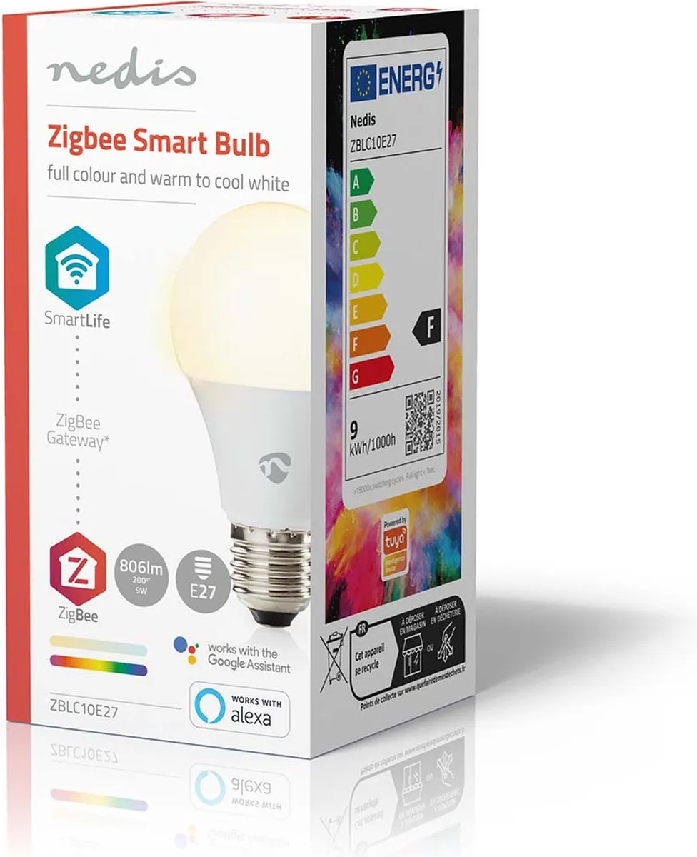 Nedis SmartLife RGB/Wit E27 9W Multicolour Lamp - Mat - Android/iOS - afbeelding 6 van 6