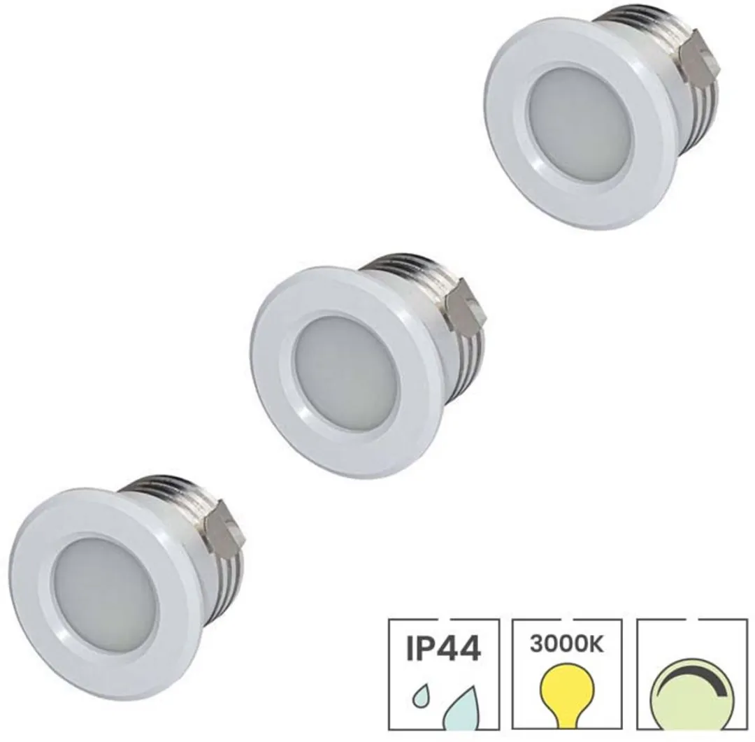 Lybardo Inbouwspots 3W 3-pack - 28mm - Zwart