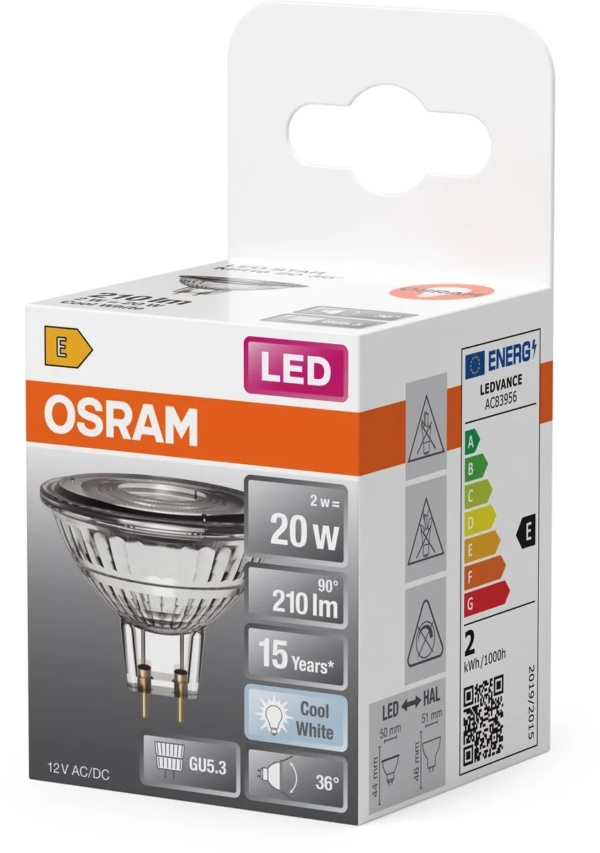 Osram LEDSMR162036 2,1W GU5.3 Koel wit - 4099854458286