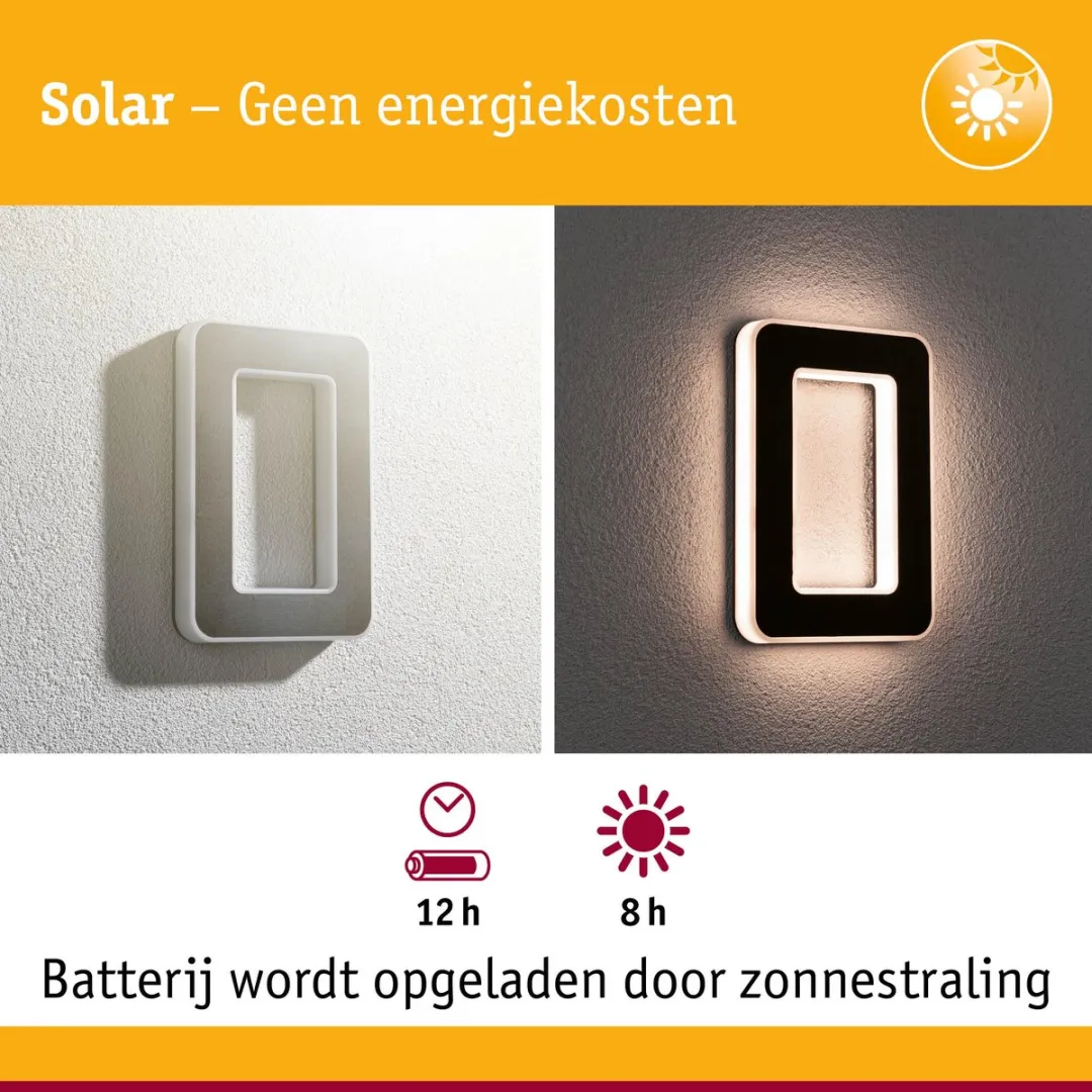 Paulmann Solar LED Huisnummerverlichting 6lm IP44 - Zwart