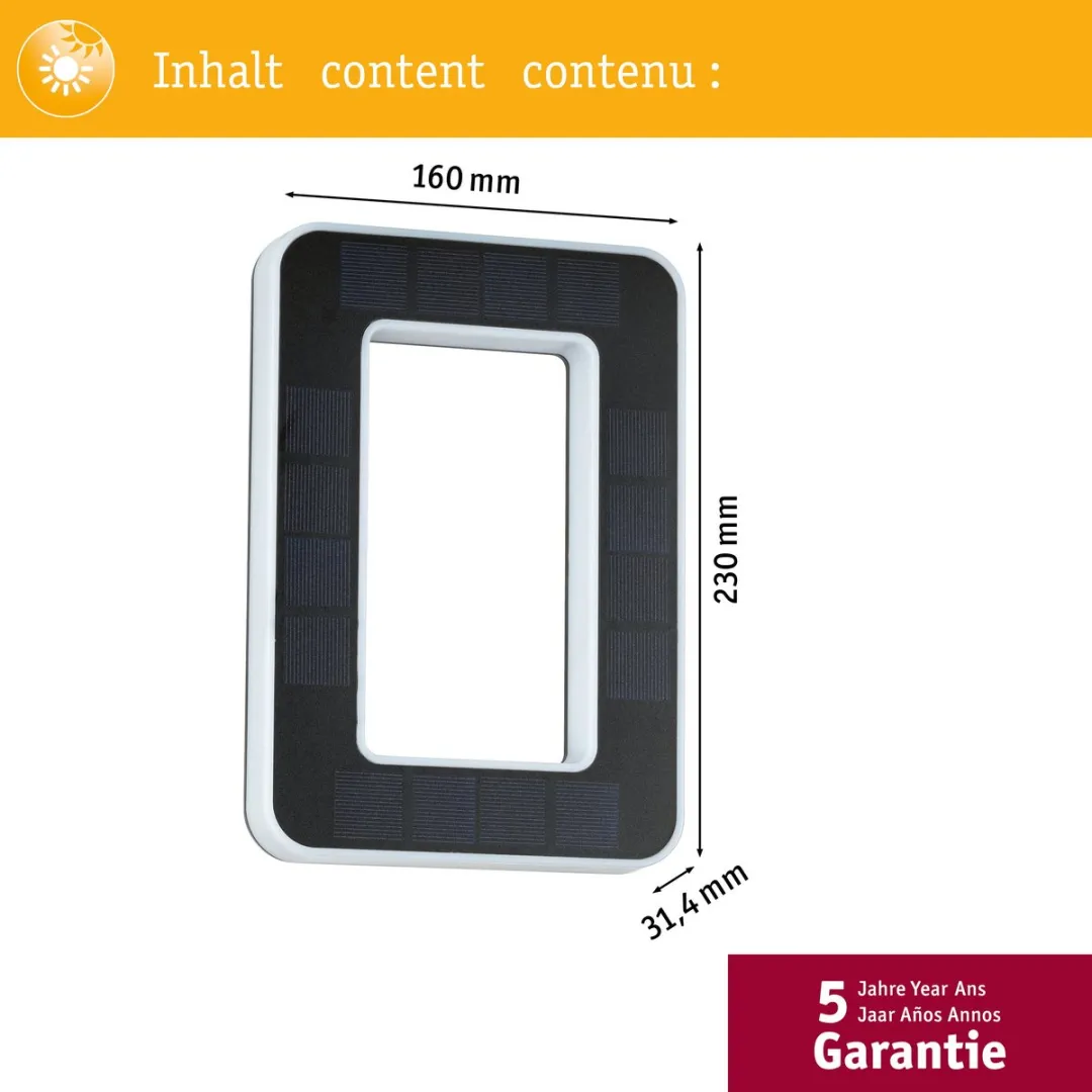 Paulmann Solar LED Huisnummerverlichting 6lm IP44 - Zwart