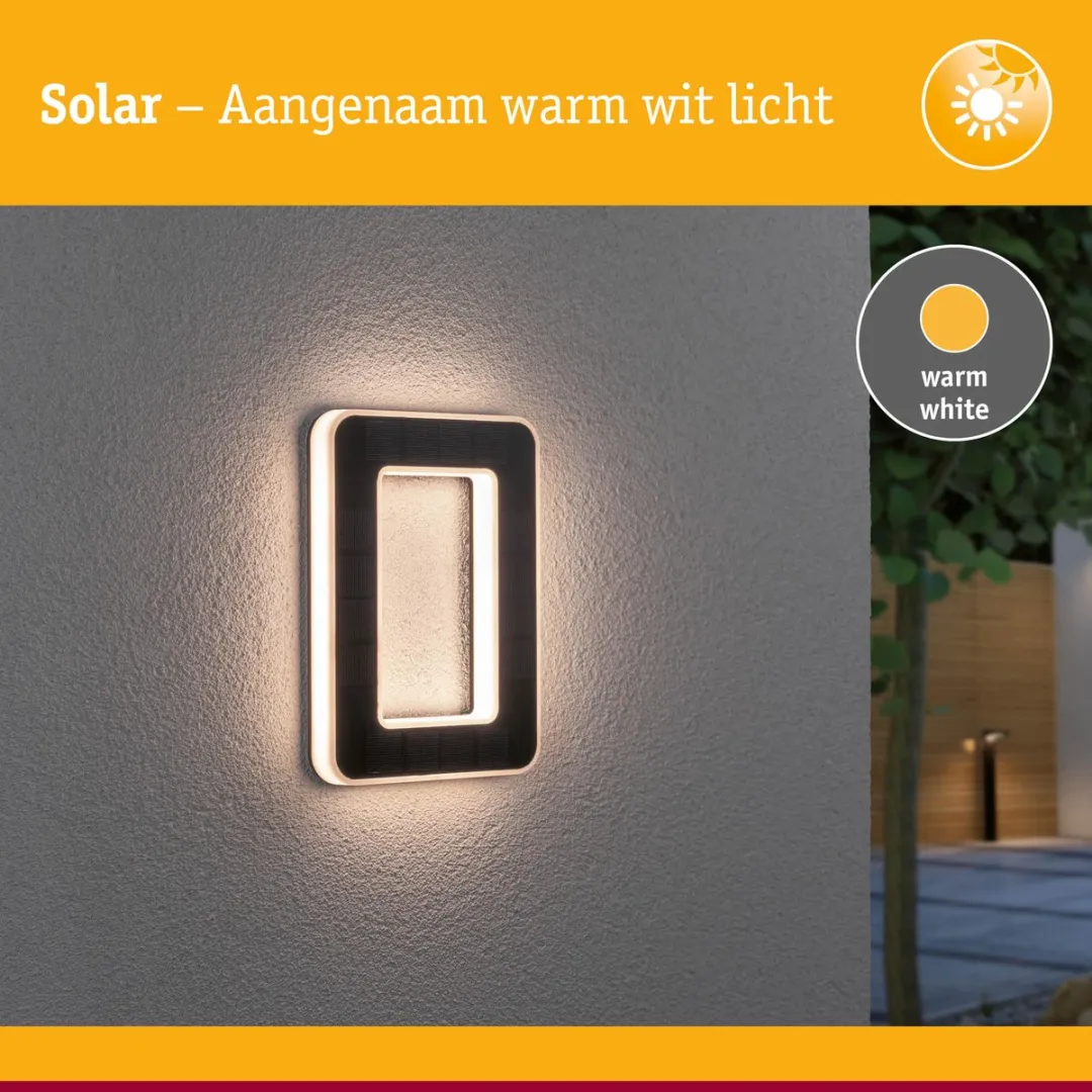 Paulmann Solar LED Huisnummerverlichting 6lm IP44 - Zwart - afbeelding 6 van 6