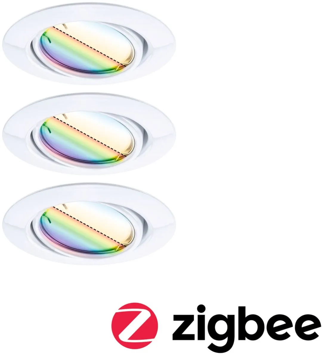 Paulmann LED-inbouwlamp Zigbee 3.0 Coin Basisset 3x4,9W 420lm RGBW+ Wit