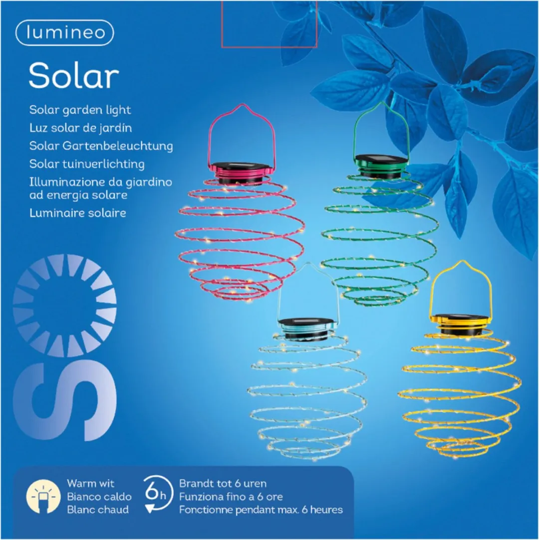 Lumineo Hanglamp Solar Fuchsia D16cm - 25 Lichtpunten