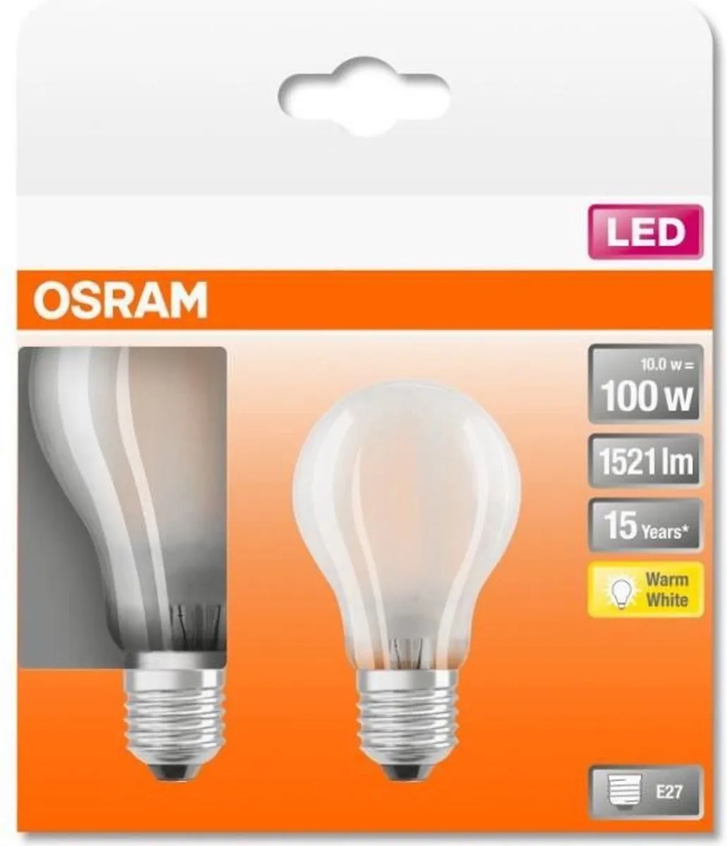 Osram 2X E27 LED Lamp 11W 2700K - Mat