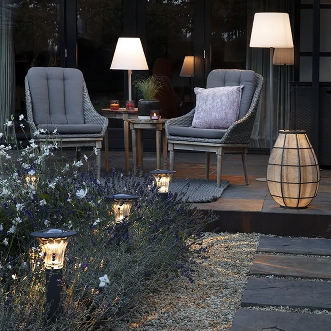 Lumineo LED Solar Set 2 Tuinpaaltjes - Zwart