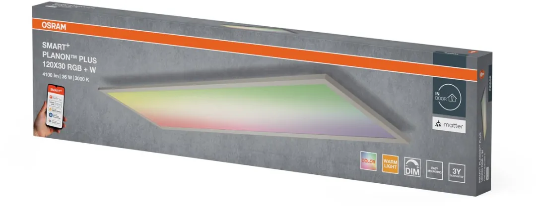 Osram SMART+ Matter Planon Plus LED Paneel RGBW 1200x300mm 36W - afbeelding 6 van 6
