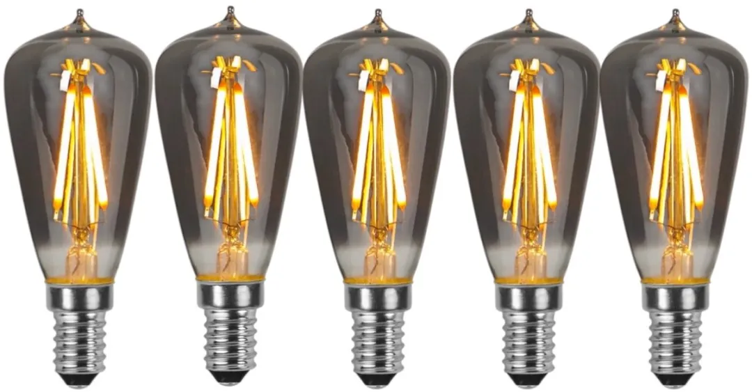 Star Trading Kogellamp E14 1.6W Rookglas - 5 Stuks