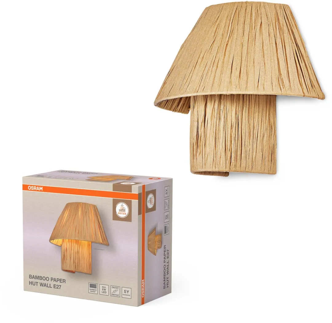 Osram Decor Bamboo Wandlamp E27 - Bruin