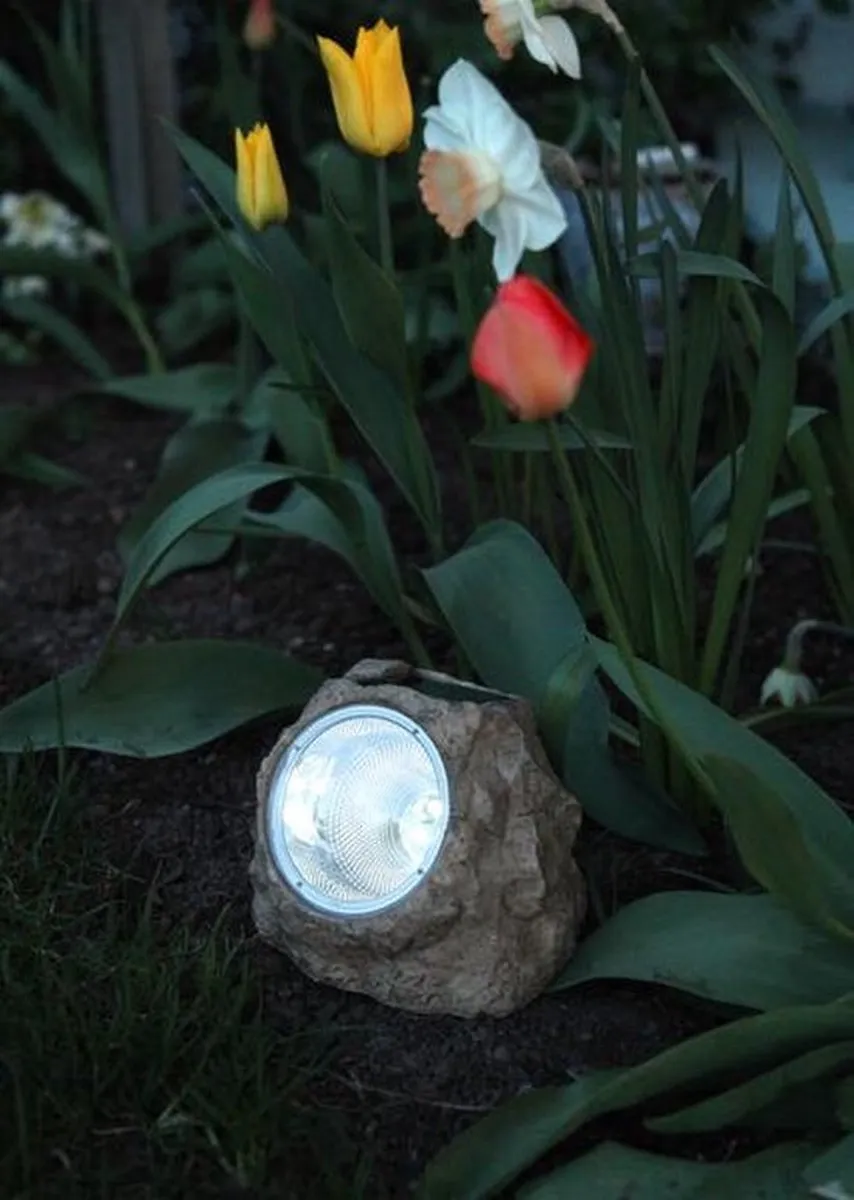 Star Trading Solar Decoration Rocky Zonne-energie LED Lamp - Beige/Grijs