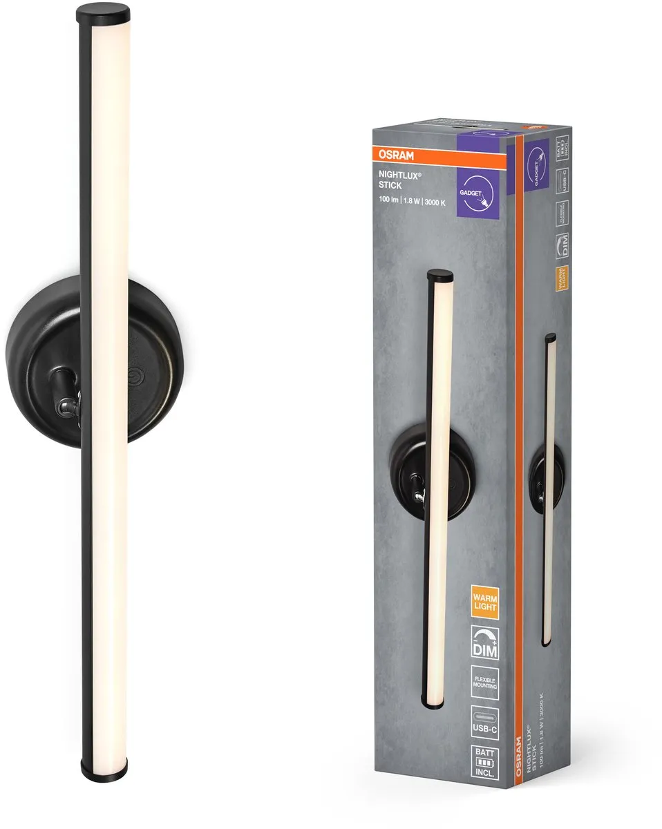 Osram Nightlux LED Stick 830 DIM USB - Zwart