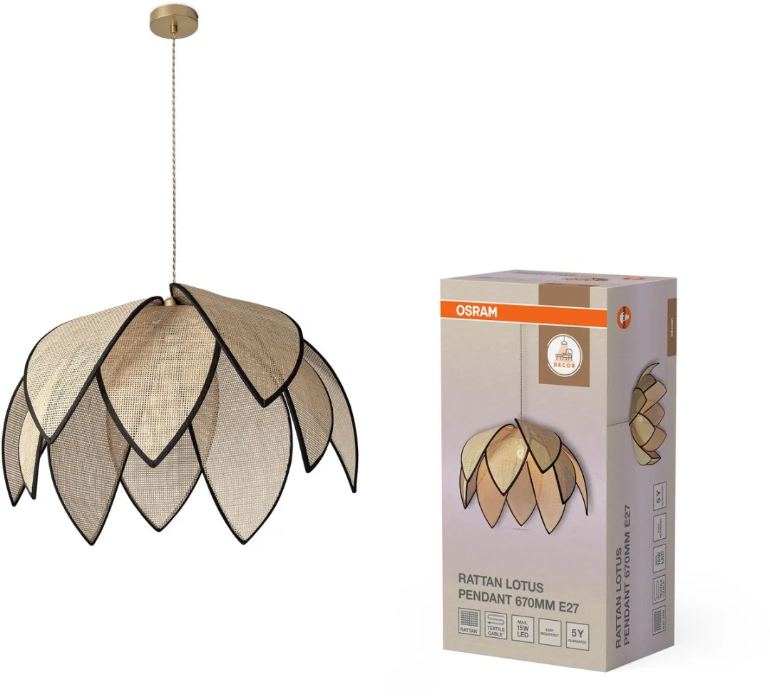 Osram Decor Rattan Lotus Hanglamp 670mm - Beige