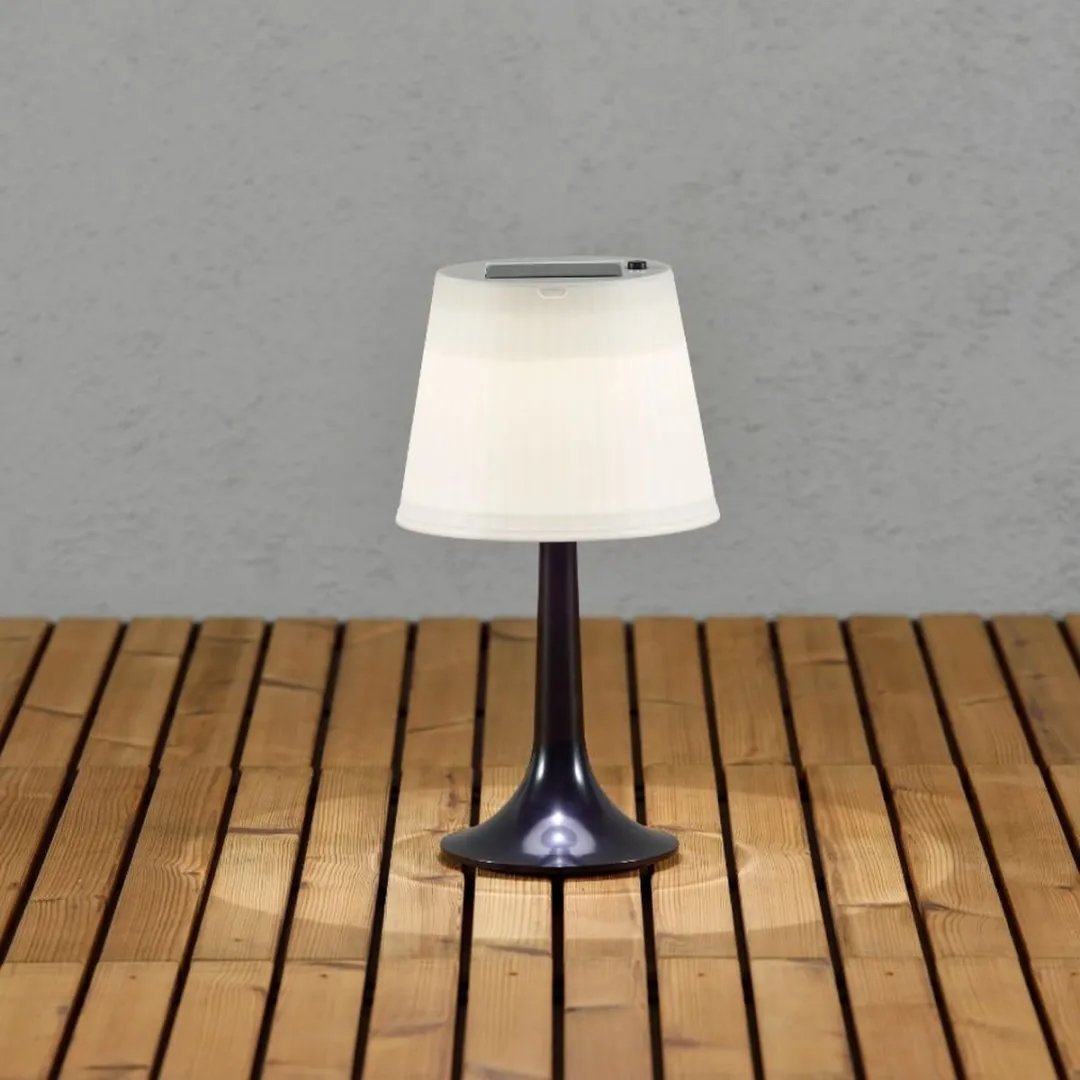 Konstsmide Assisi LED Tafellamp Solar 36cm - Zwart - afbeelding 6 van 6