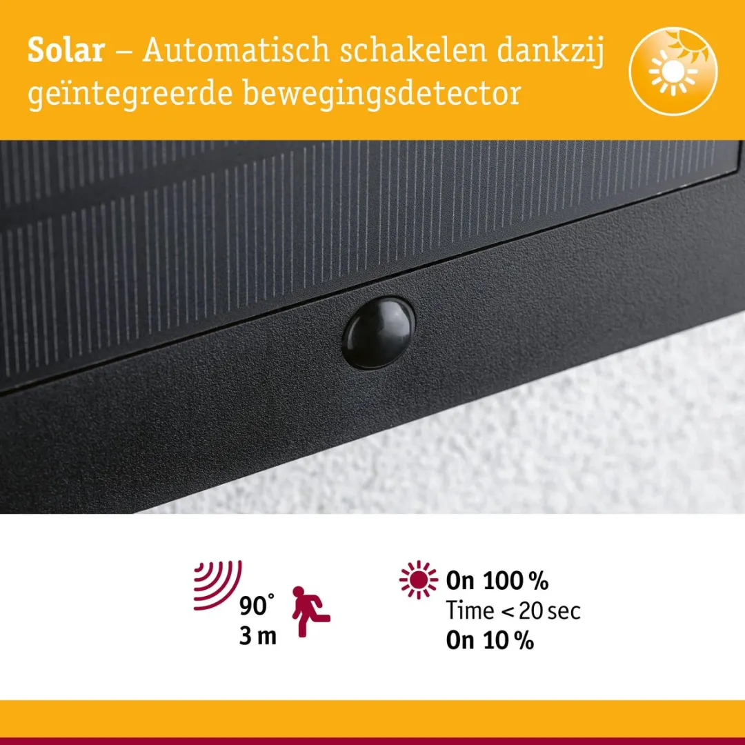 Paulmann Neda Solar LED Huisnummerverlichting Bewegingsmelder IP44 2200K