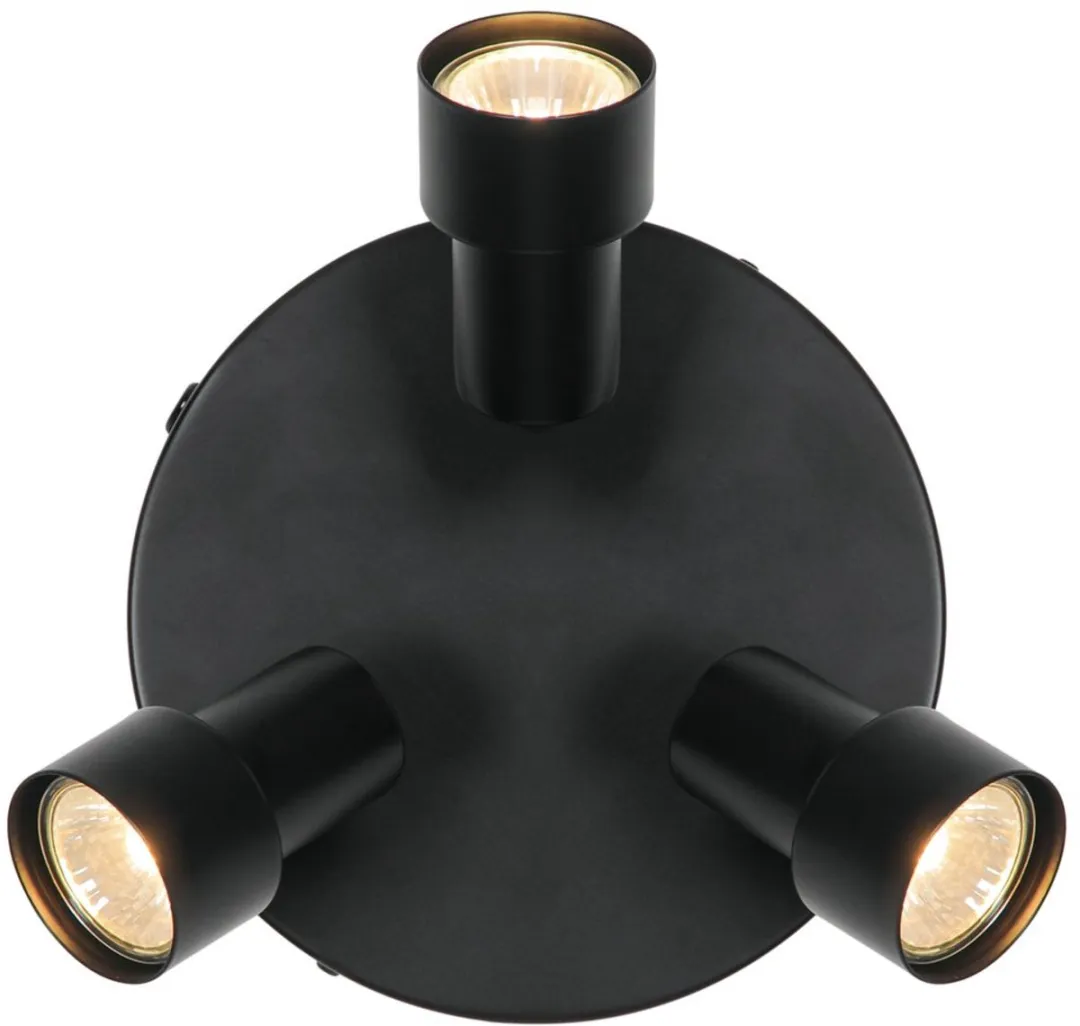 Nordlux Boston Plafondlamp 3x GU10 - 20cm - Zwart