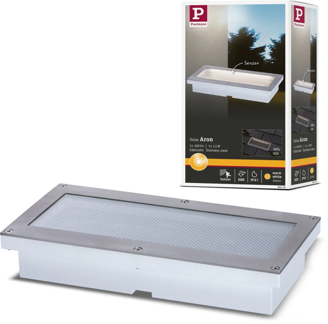 Paulmann Solar LED Grondinbouwlamp Aron Bewegingsmelder IP67 1.5W
