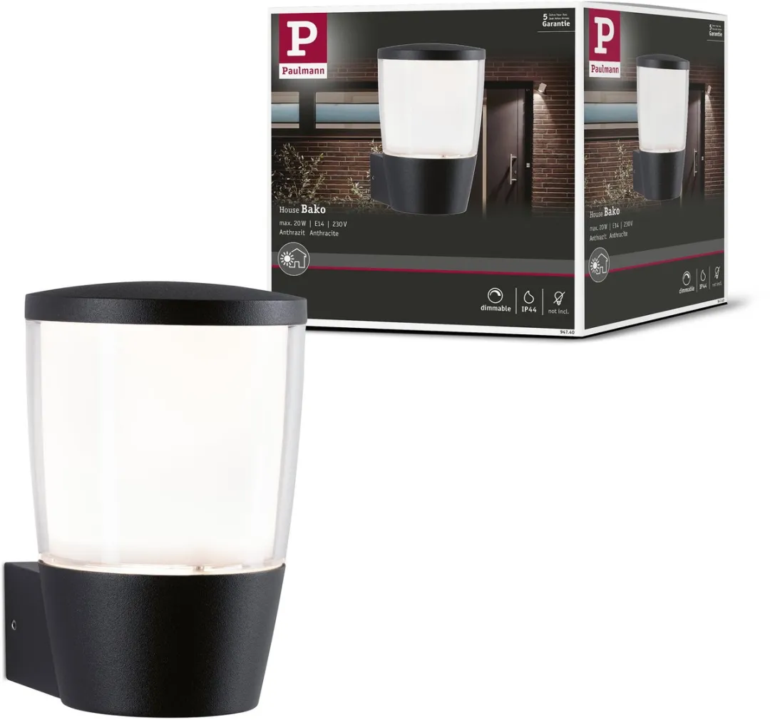 Paulmann Bako LED Wandarmatuur Buiten 20W - Antraciet