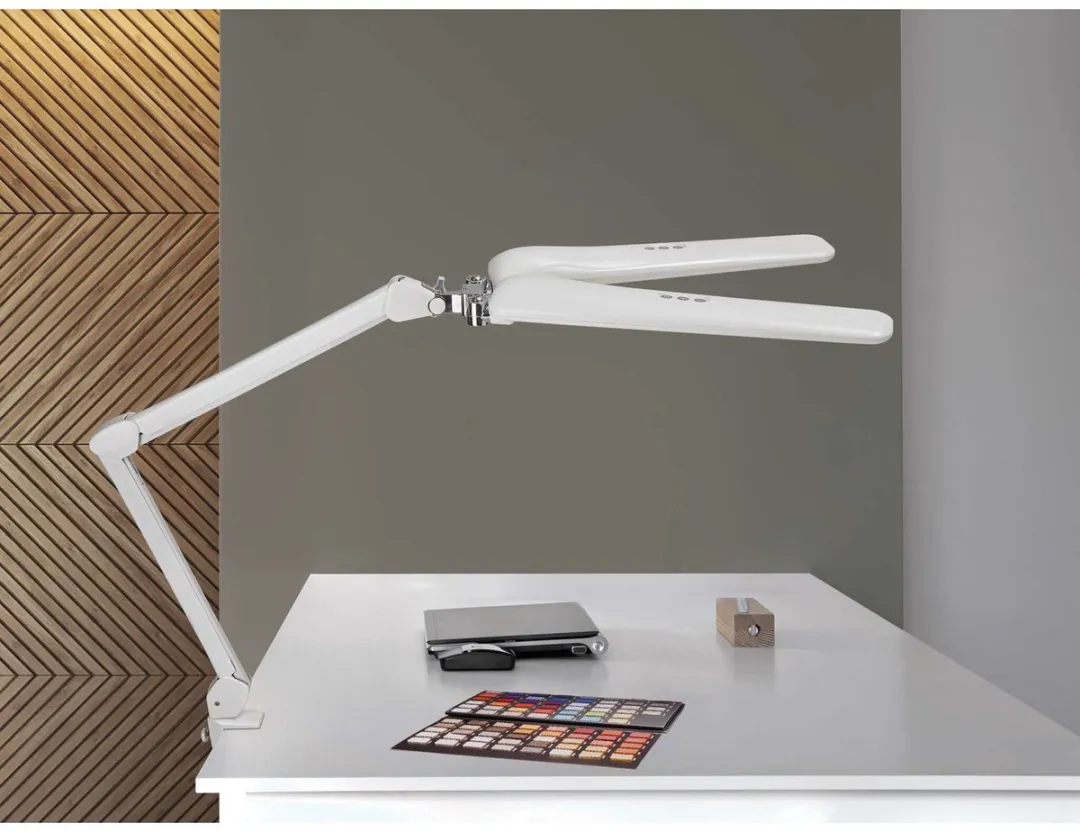 MAULcraft Duo Bureaulamp - LED - Wit - Dimbaar - Tafellamp met Klem - Touch Bedienbaar