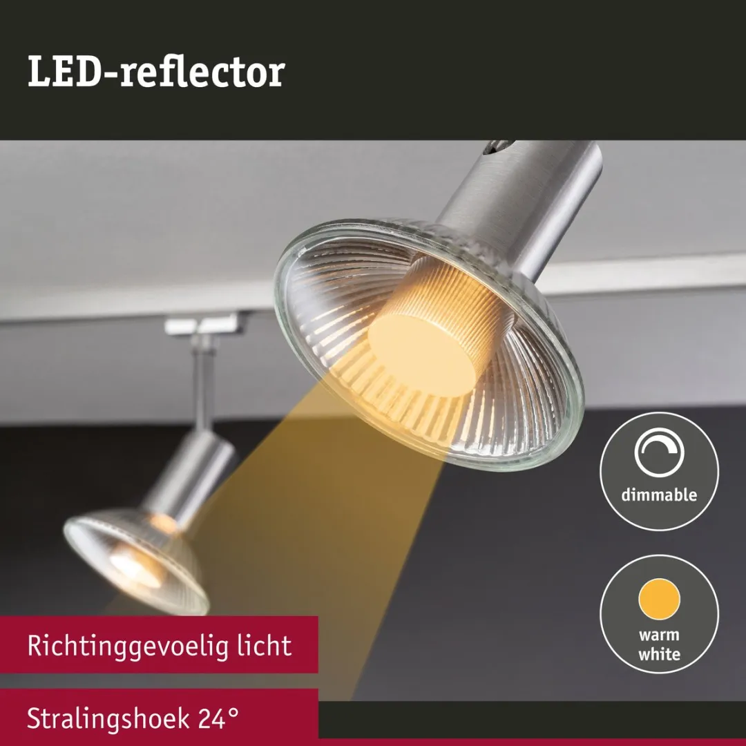 Paulmann LED Reflector QPAR111 GU10 Set 3x6,5W 2700K - 3x425lm - Zilver