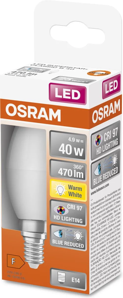 Osram LED-lamp E14 4,9W Warm Wit 2700K