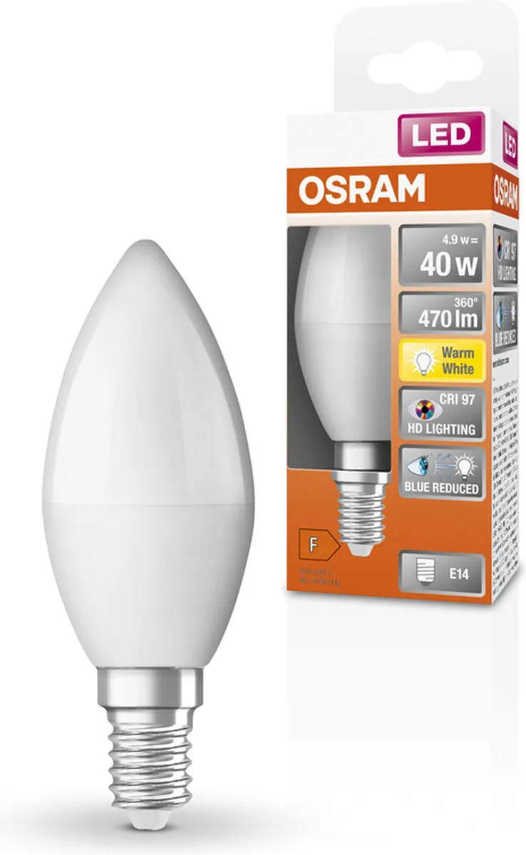 Osram LED-lamp E14 4,9W Warm Wit 2700K