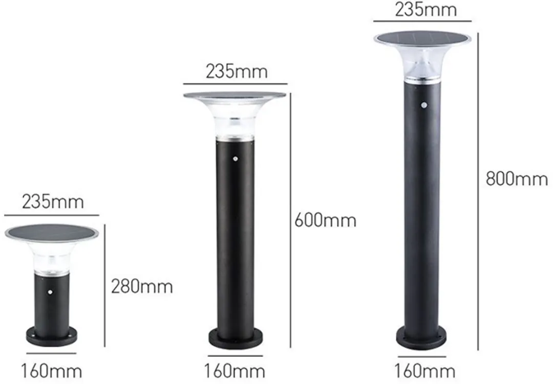 Lybardo Solar Sokkellamp 28cm - Zwart