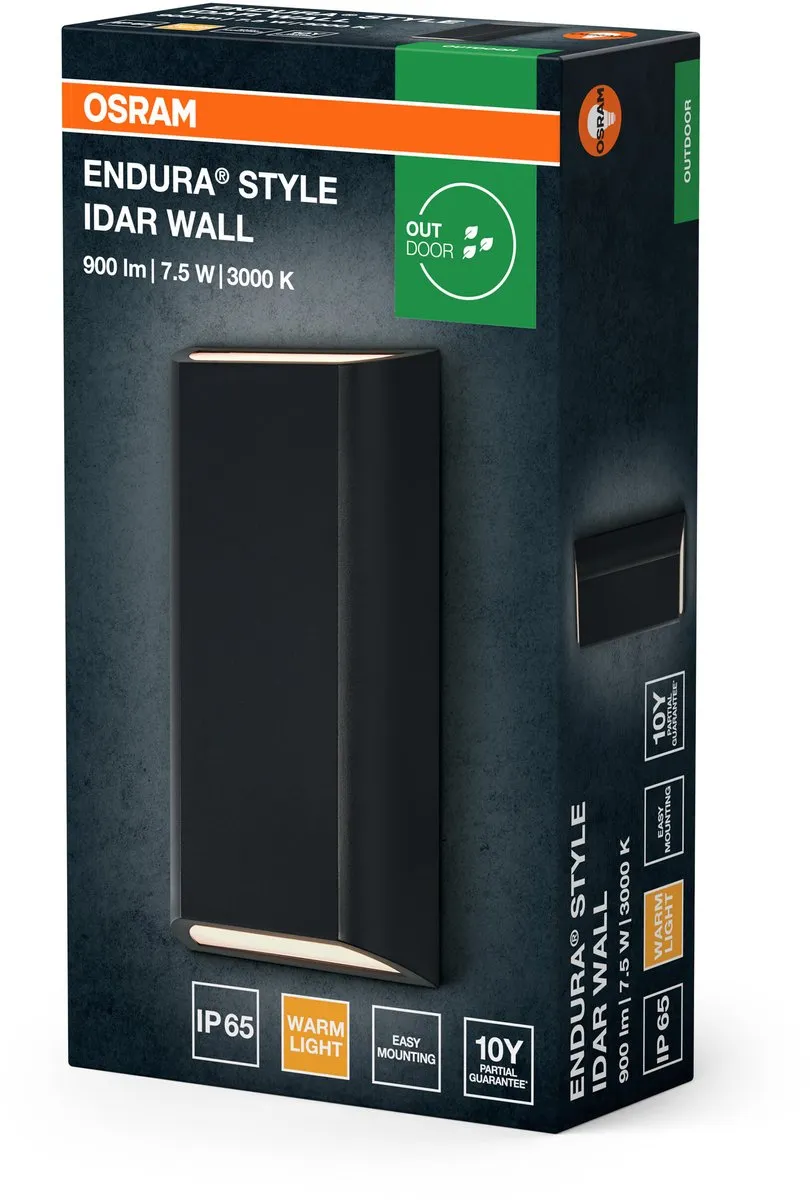 Osram Endura Style Idar Wandlamp 7,5W 340lm - Donkergrijs