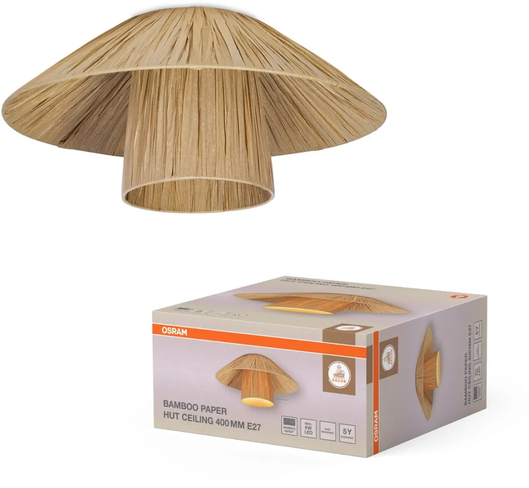 Osram Decor Bamboe Plafondlamp 400mm - E27 - Bruin