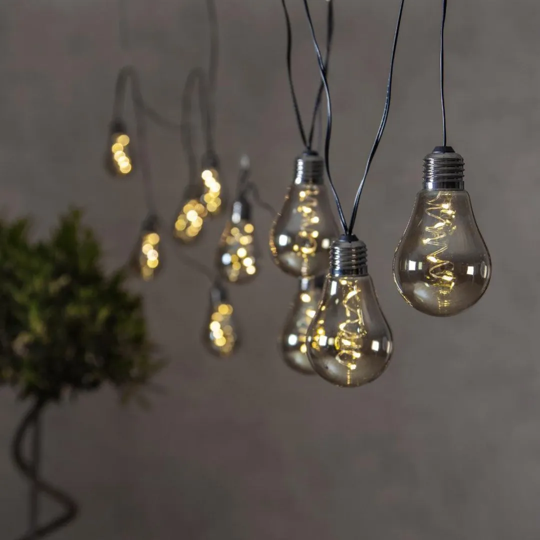 Star Trading Glow lichtslinger - 10 lampen - indoor - grijs ("smoked")
