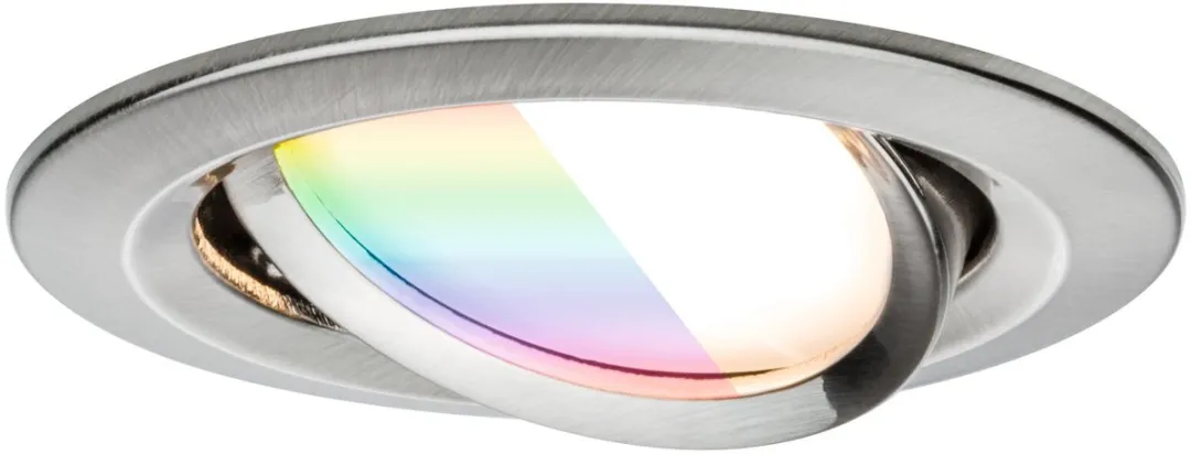 Paulmann Nova Coin LED-inbouwlamp 3x6W 50° RGBW - 84mm - Staal geborsteld