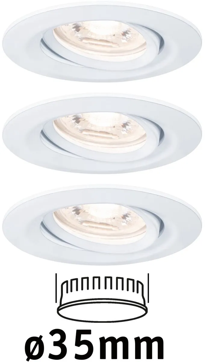 Paulmann Nova Mini Coin Basisset LED-inbouwlamp 3x4W 310lm 2700K - Wit mat