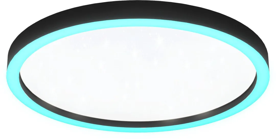EGLO connect.z Montemorelos-Z Smart Plafondlamp - Ø 57 cm - Zwart/Wit - Instelbaar RGB & wit licht - Dimbaar - Zigbee