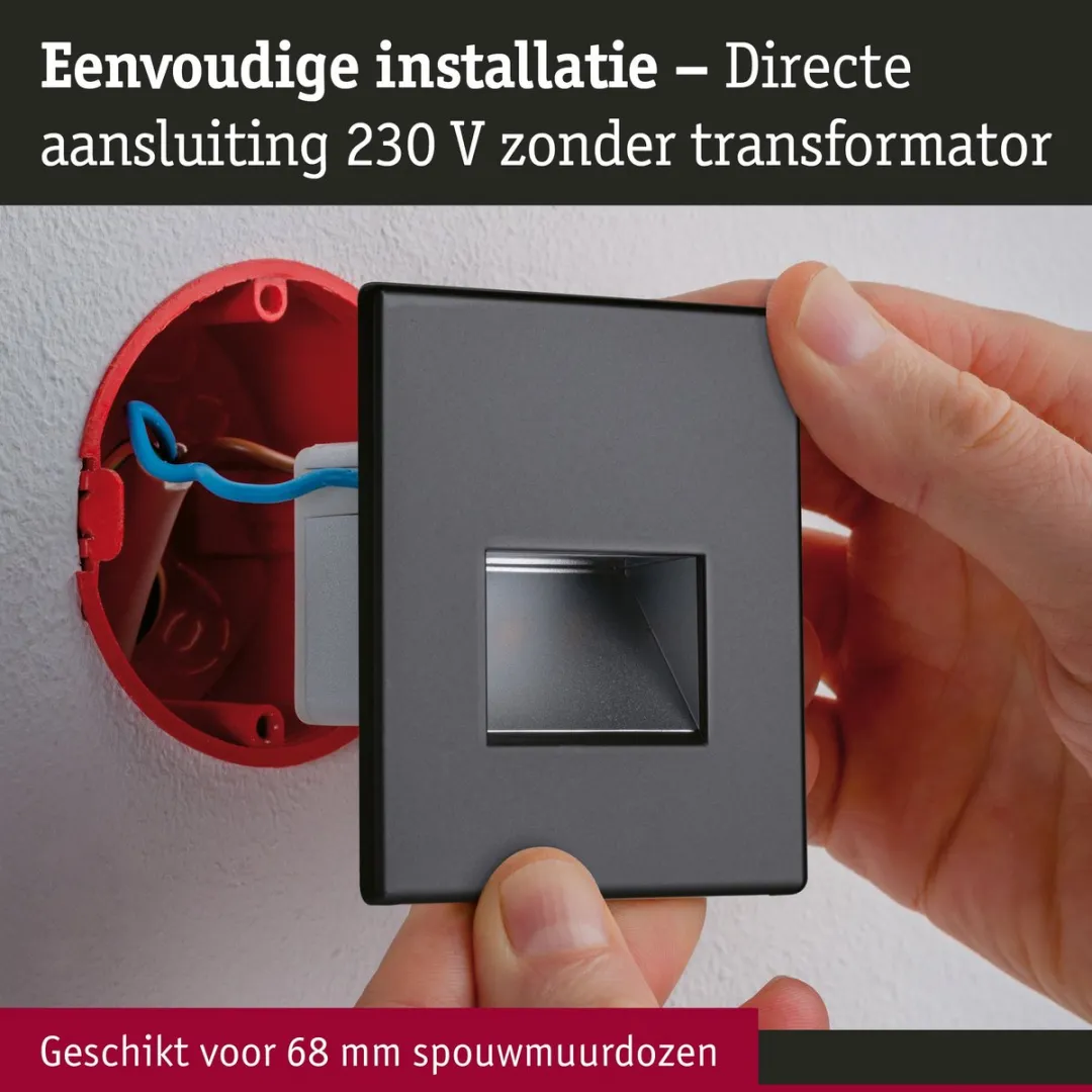 Paulmann Edge LED Wandinbouwlampen 3x - Zwart Mat - 2700K