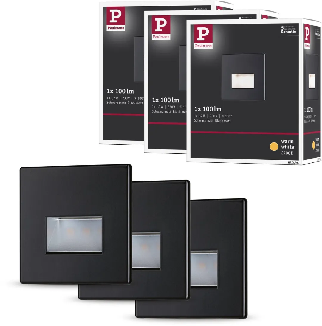 Paulmann Edge LED Wandinbouwlampen 3x